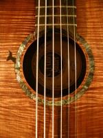 'Dream Big' Koa Travel Guitar - Rosette Detail